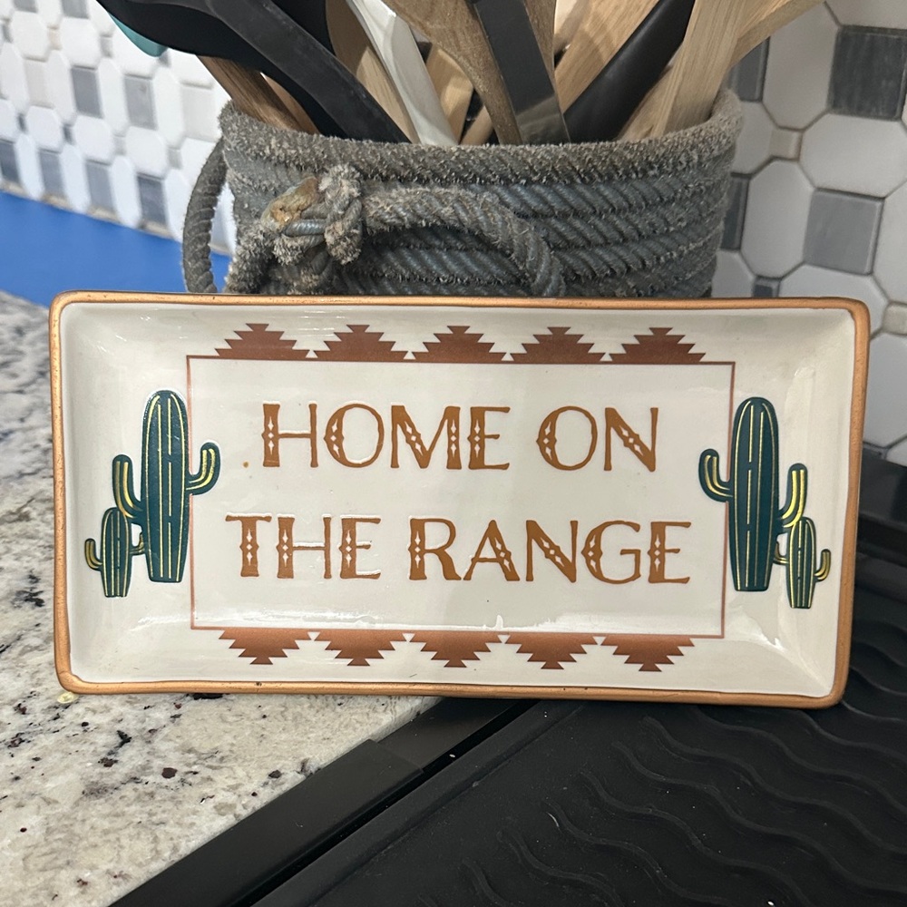 Home On The Range Decorative Cactus Trinket Tray